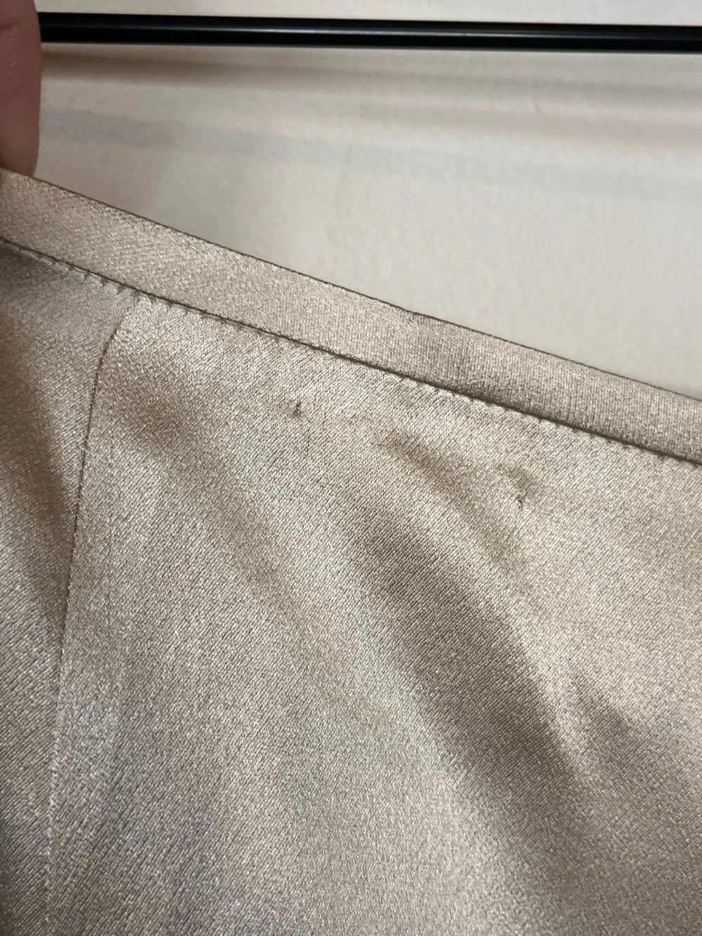 TALBOTS Vintage Silk Straight Leg Pants Lined Trousers Champagne Tan Size 8P - Picture 6 of 9